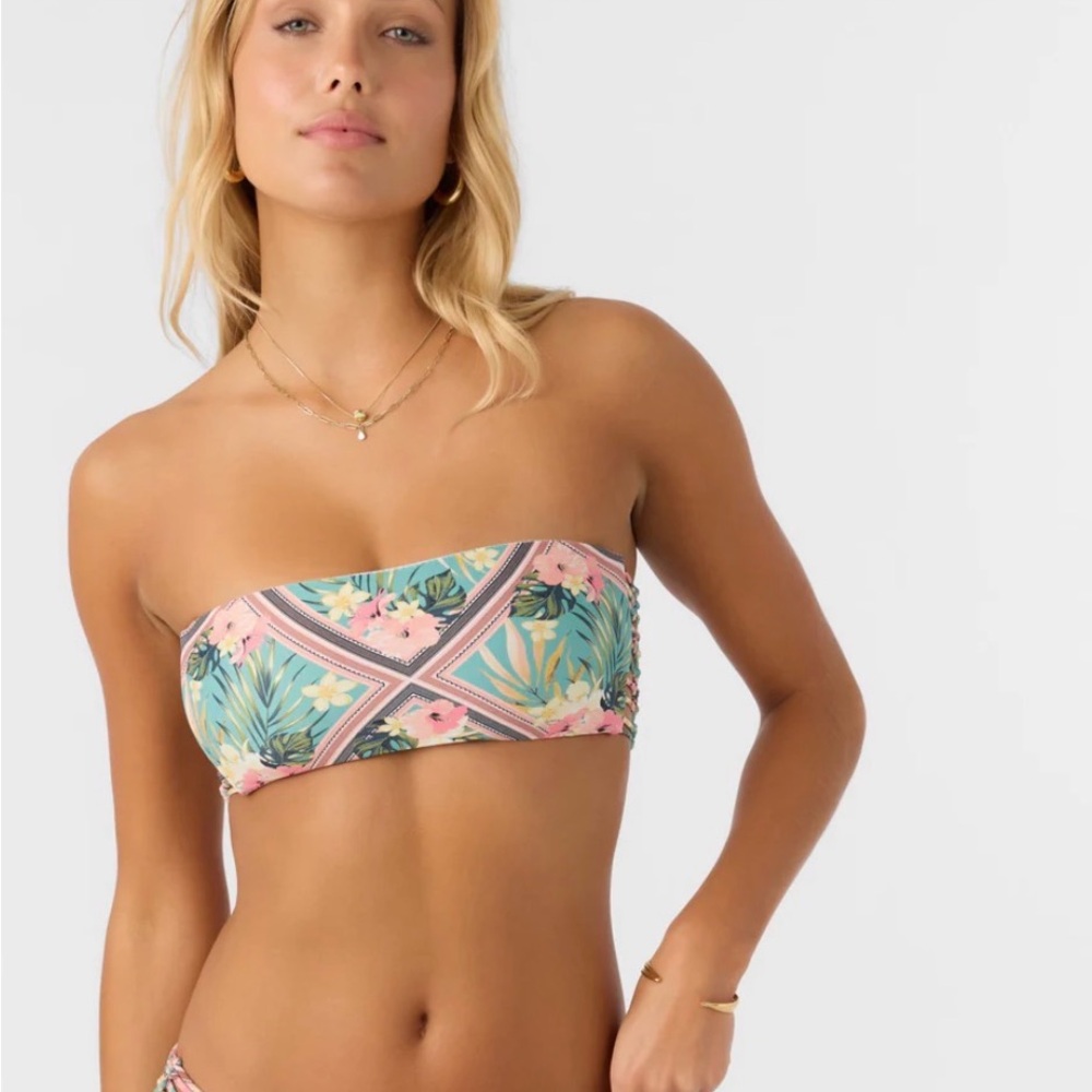 O’Neill Estella Tile Bells Bandeau Swim Top - Floral